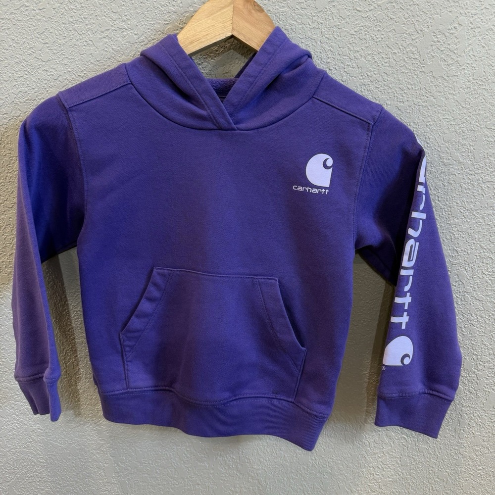Carhartt Kids Purple Pullover Hoodie Hooded Sweatshirt Girls 5